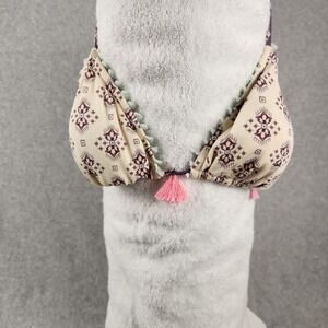 Victoria's Secret Bikini Top Womens Large Geometric Tassel Swim Boho Beachwear